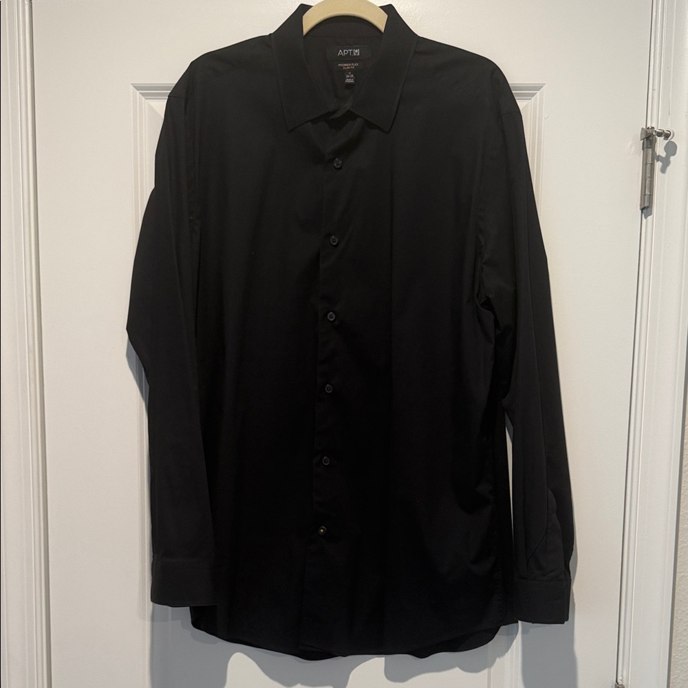 Apt. 9 Men's Black Long-Sleeve Button-Down Dress Shirt
